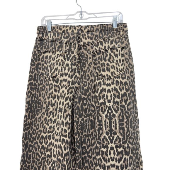 Easel Los Angeles Leopard Print Wide-Leg Cropped Pants SZ S Womens Casual Wear - Picture 8 of 14